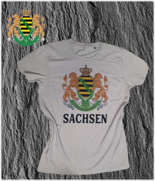 T-Shirt Sachsen in grau, S-3XL